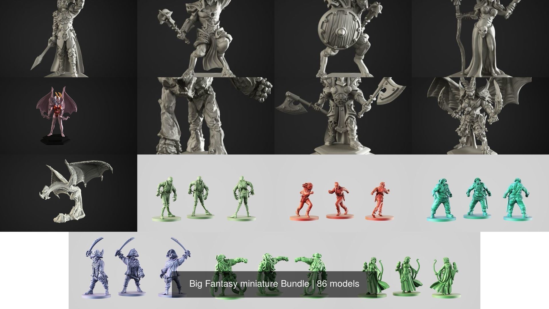 Big Fantasy miniature Bundle 3D Model Collection_115