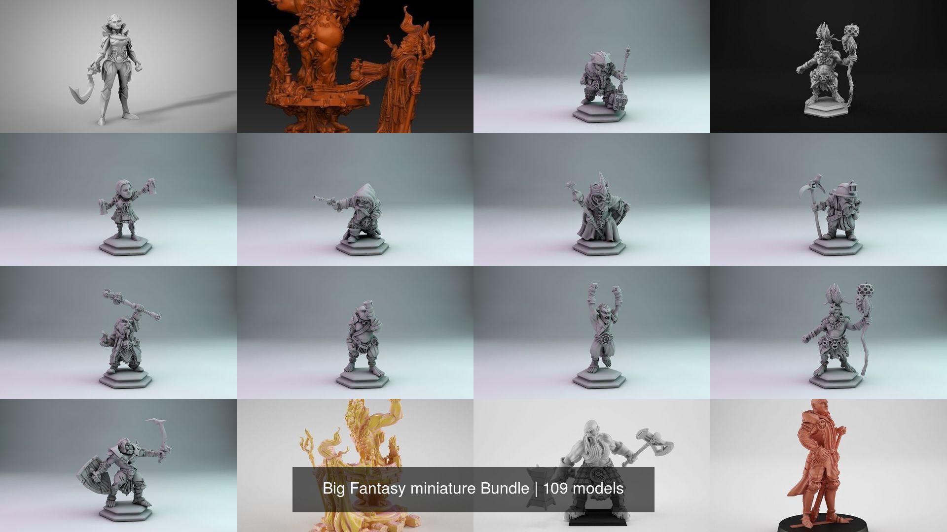 Big Fantasy miniature Bundle 3D Model Collection_296