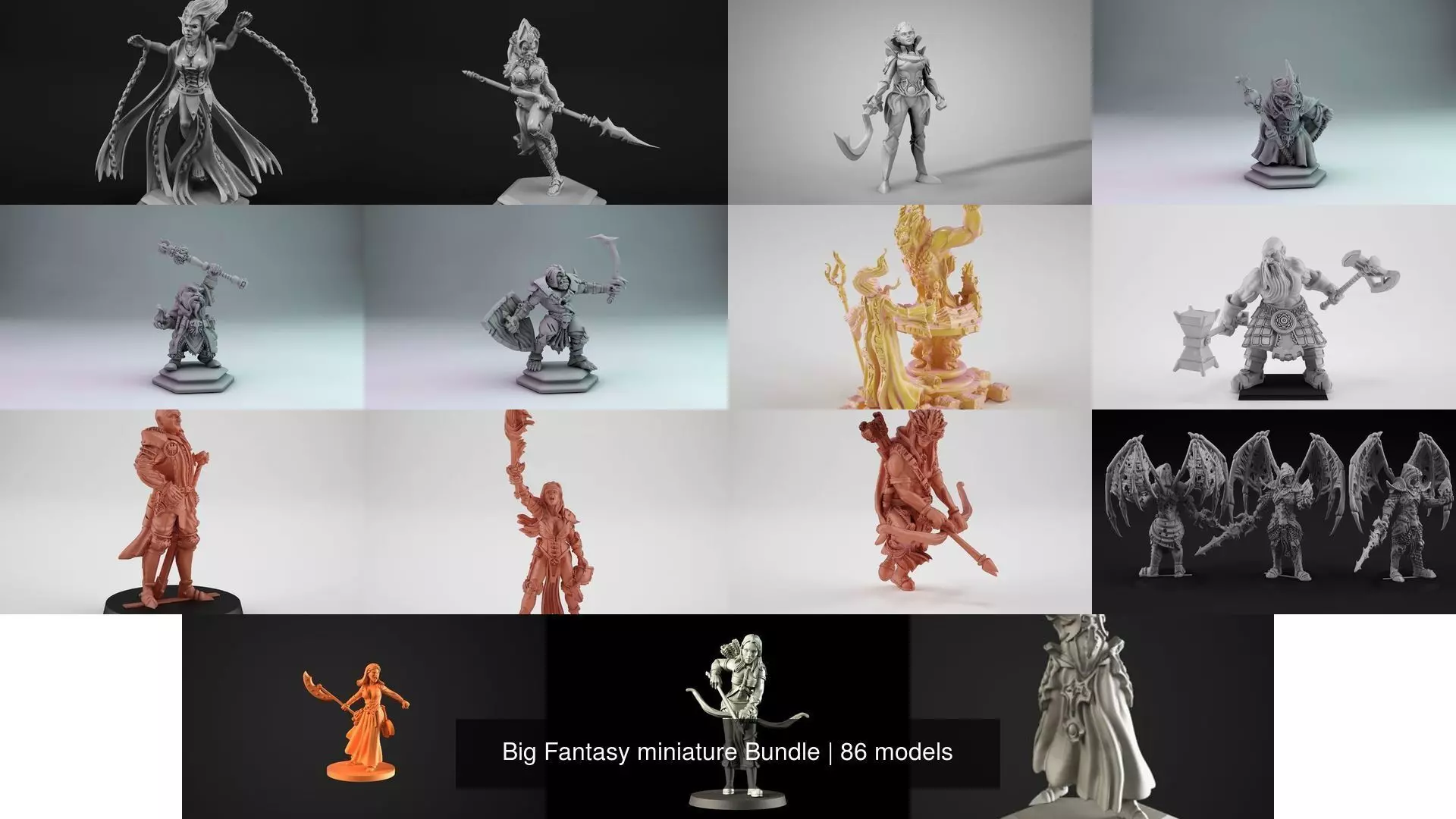Big Fantasy miniature Bundle 3D Model Collection_23
