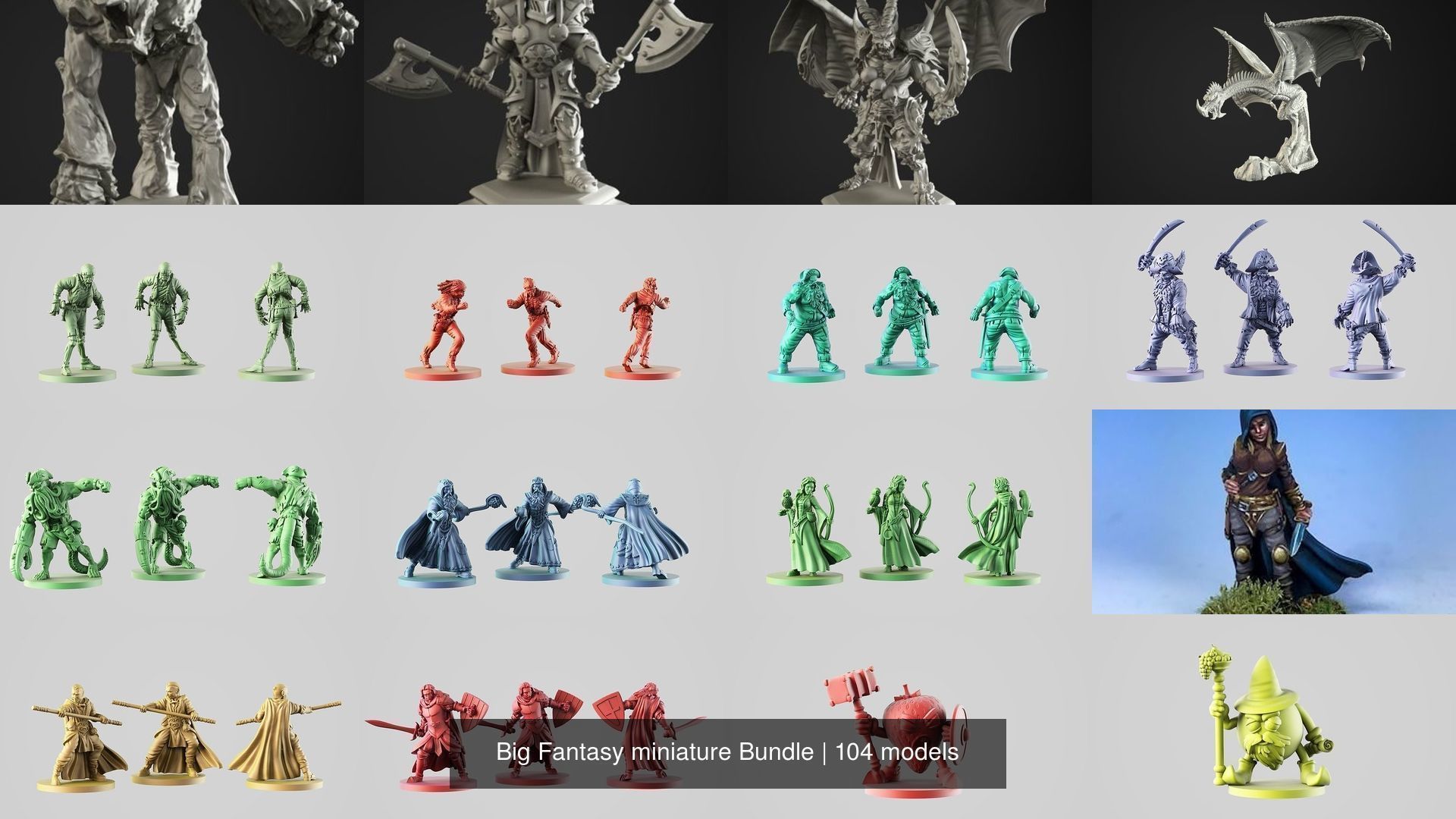 Big Fantasy miniature Bundle 3D Model Collection_155