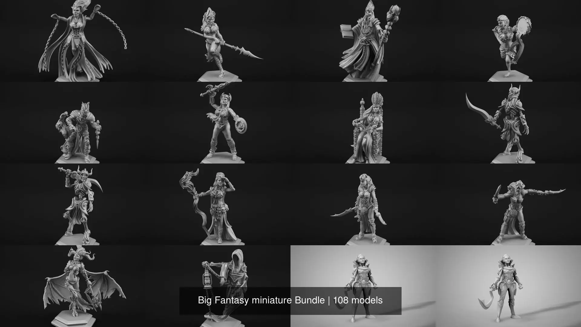 Big Fantasy miniature Bundle 3D Model Collection_1