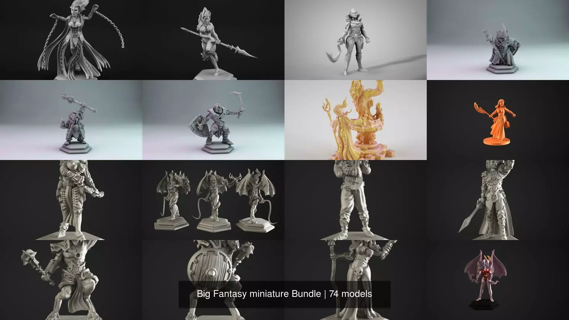 Big Fantasy miniature Bundle 3D Model Collection_34