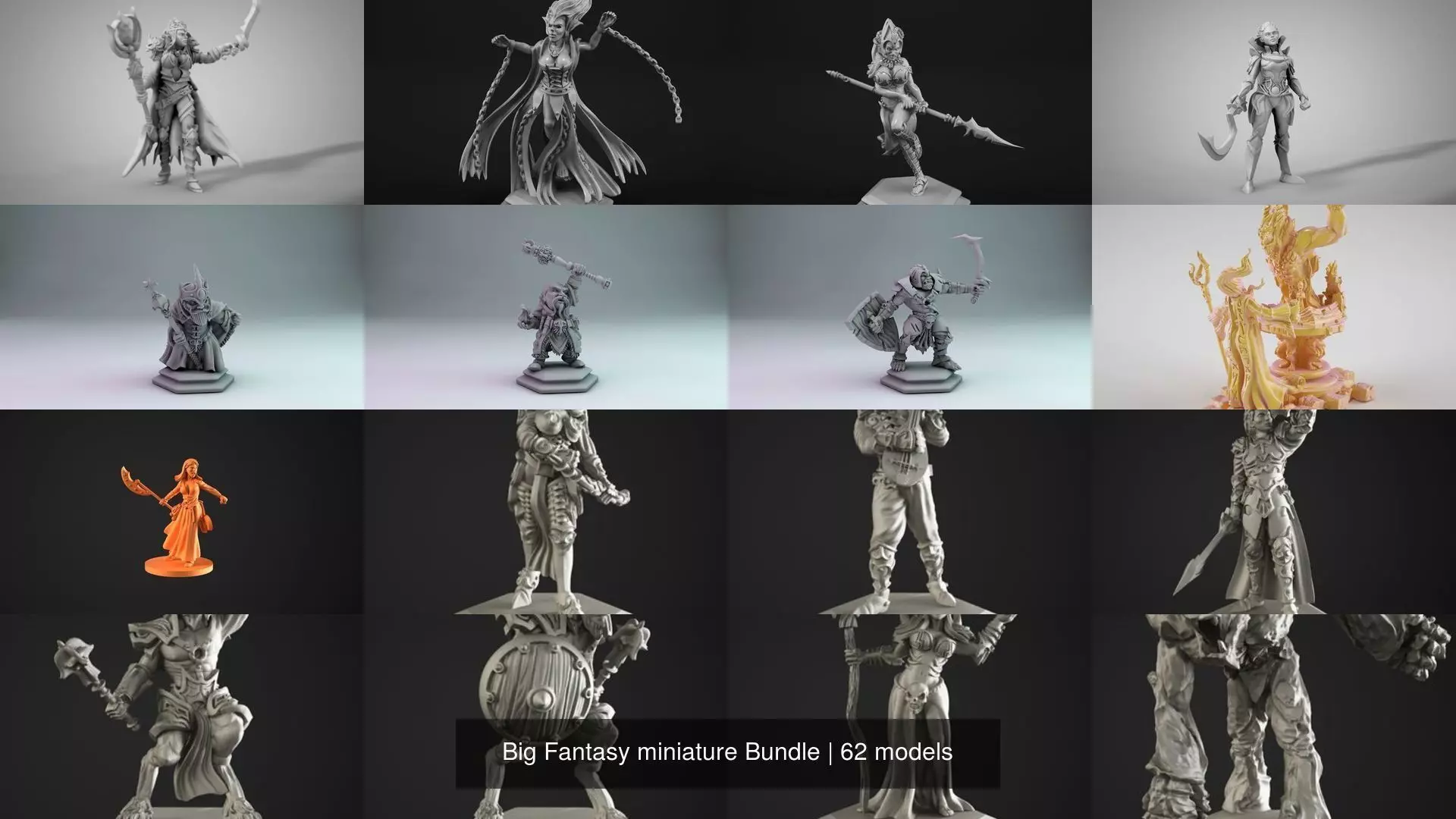 Big Fantasy miniature Bundle 3D Model Collection_47