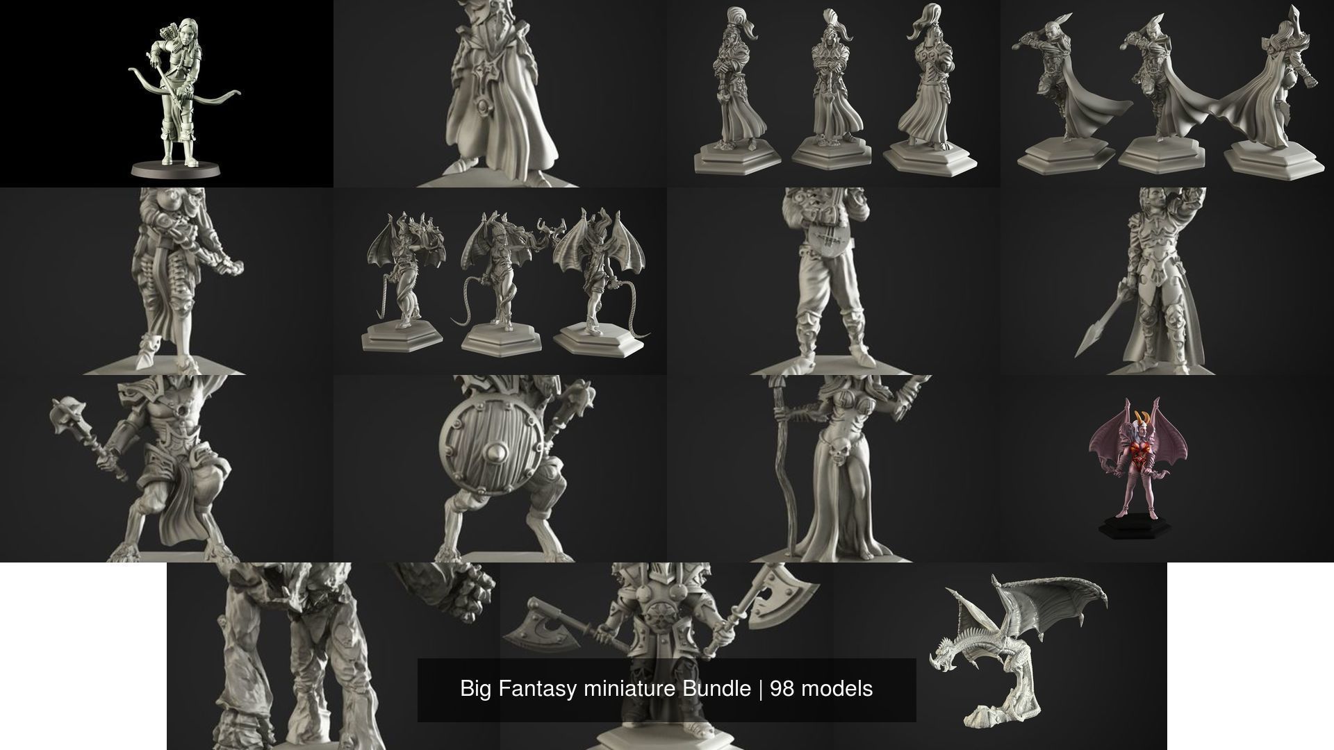 Big Fantasy miniature Bundle 3D Model Collection_108