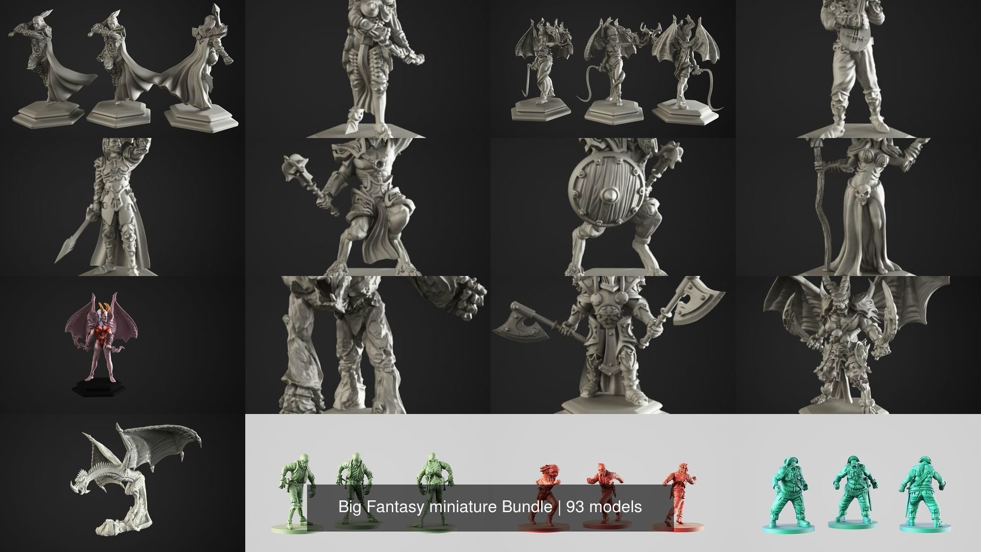 Big Fantasy miniature Bundle 3D Model Collection_112