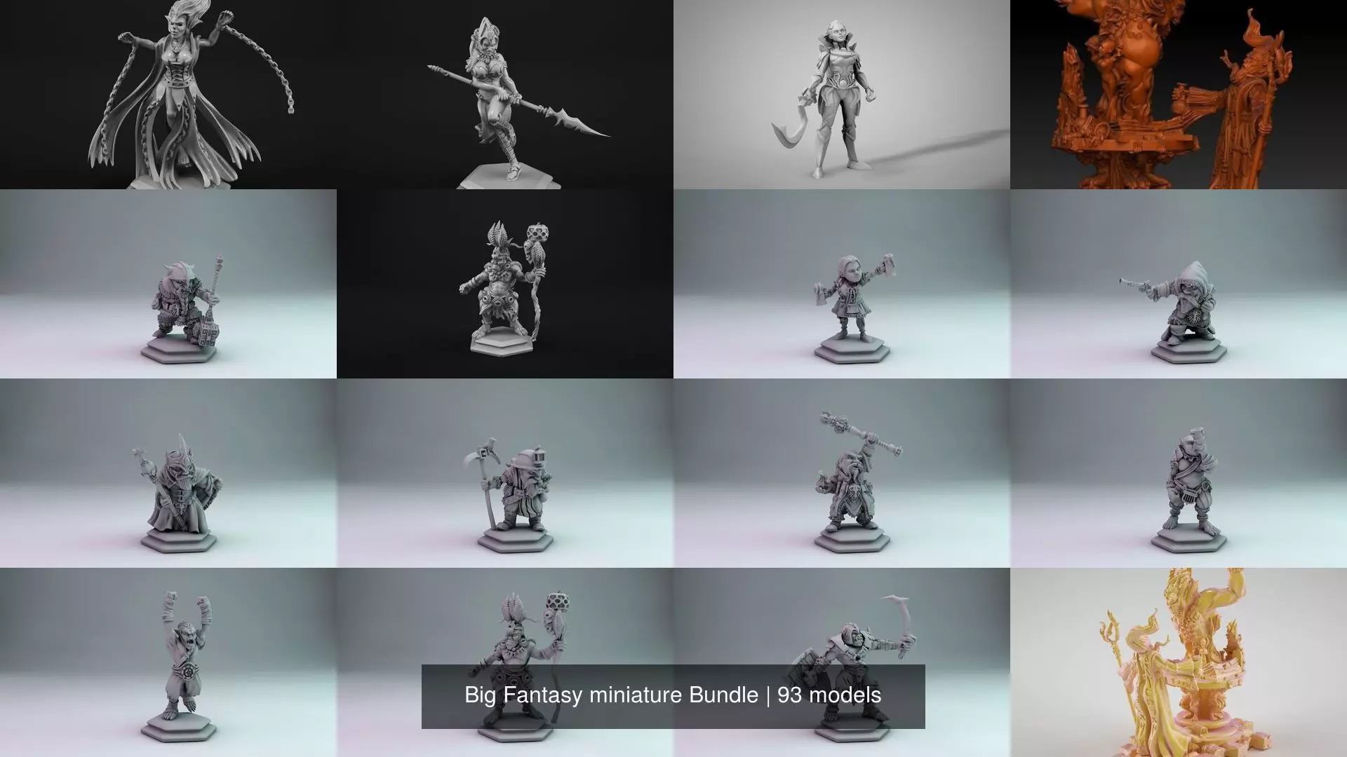 Big Fantasy miniature Bundle 3D Model Collection_14