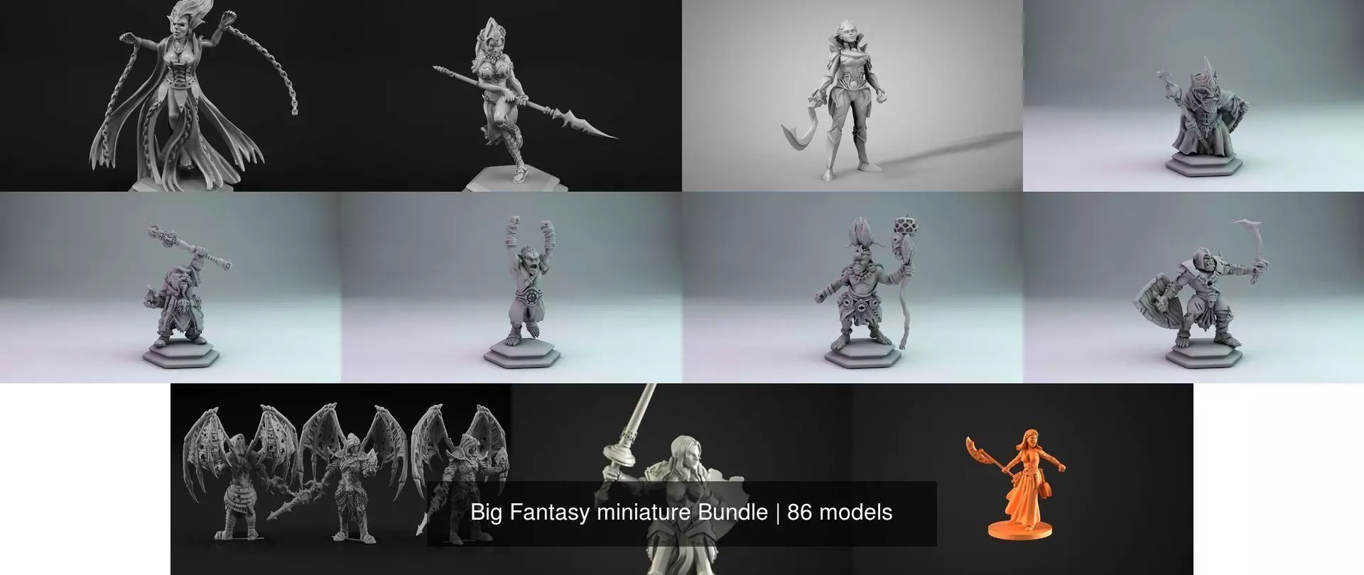 Big Fantasy miniature Bundle 3D Model Collection_21