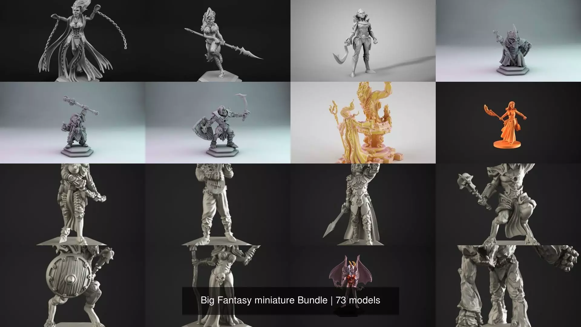 Big Fantasy miniature Bundle 3D Model Collection_33