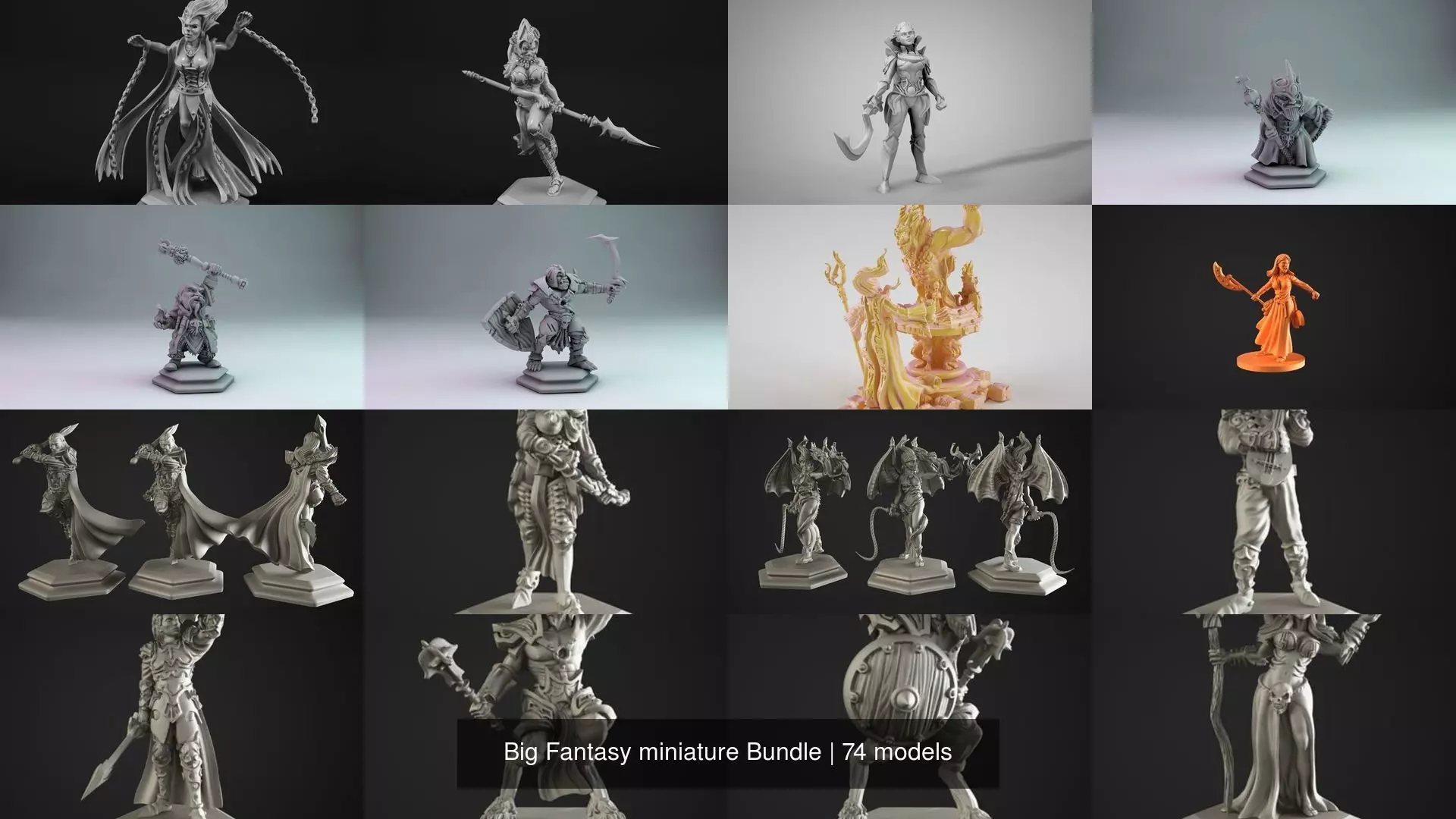 Big Fantasy miniature Bundle 3D Model Collection_32