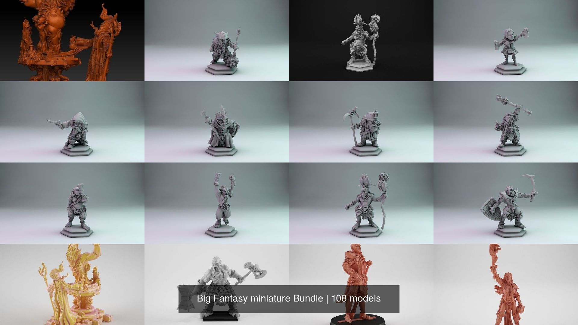 Big Fantasy miniature Bundle 3D Model Collection_52