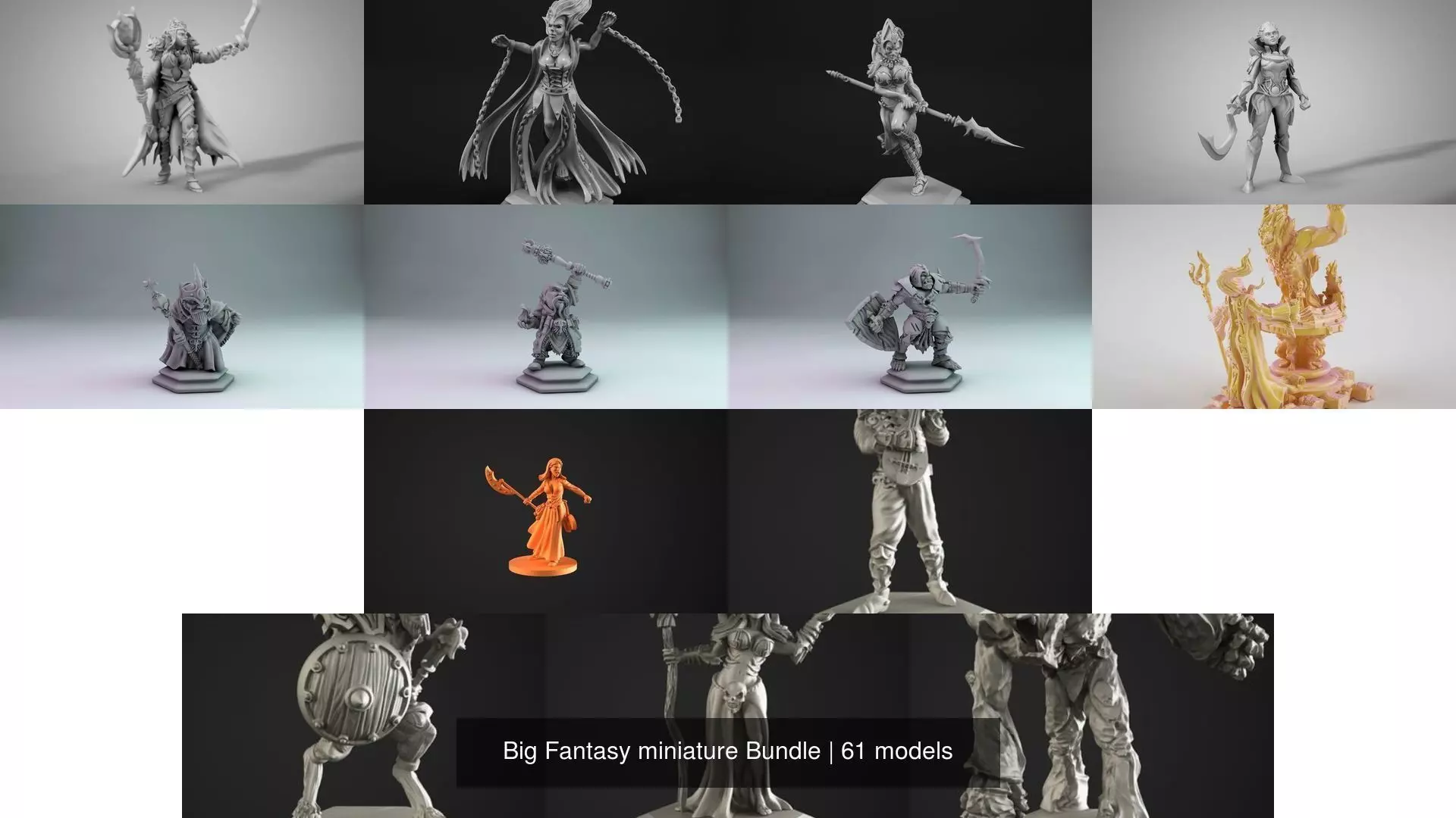 Big Fantasy miniature Bundle 3D Model Collection_50