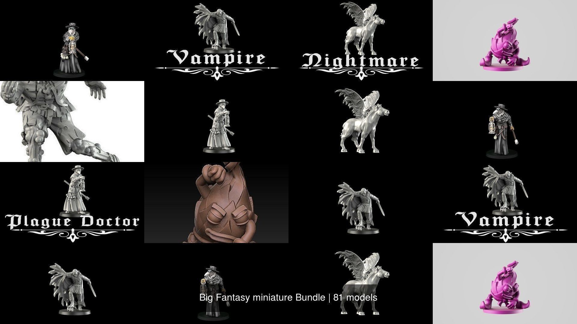 Big Fantasy miniature Bundle 3D Model Collection_290