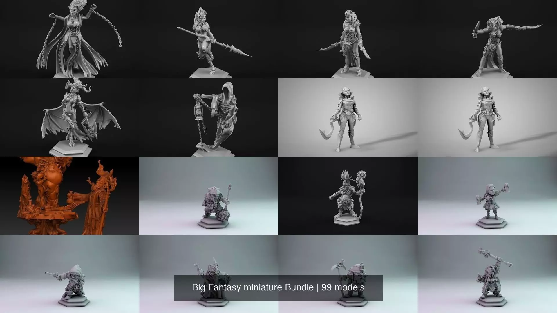 Big Fantasy miniature Bundle 3D Model Collection_9