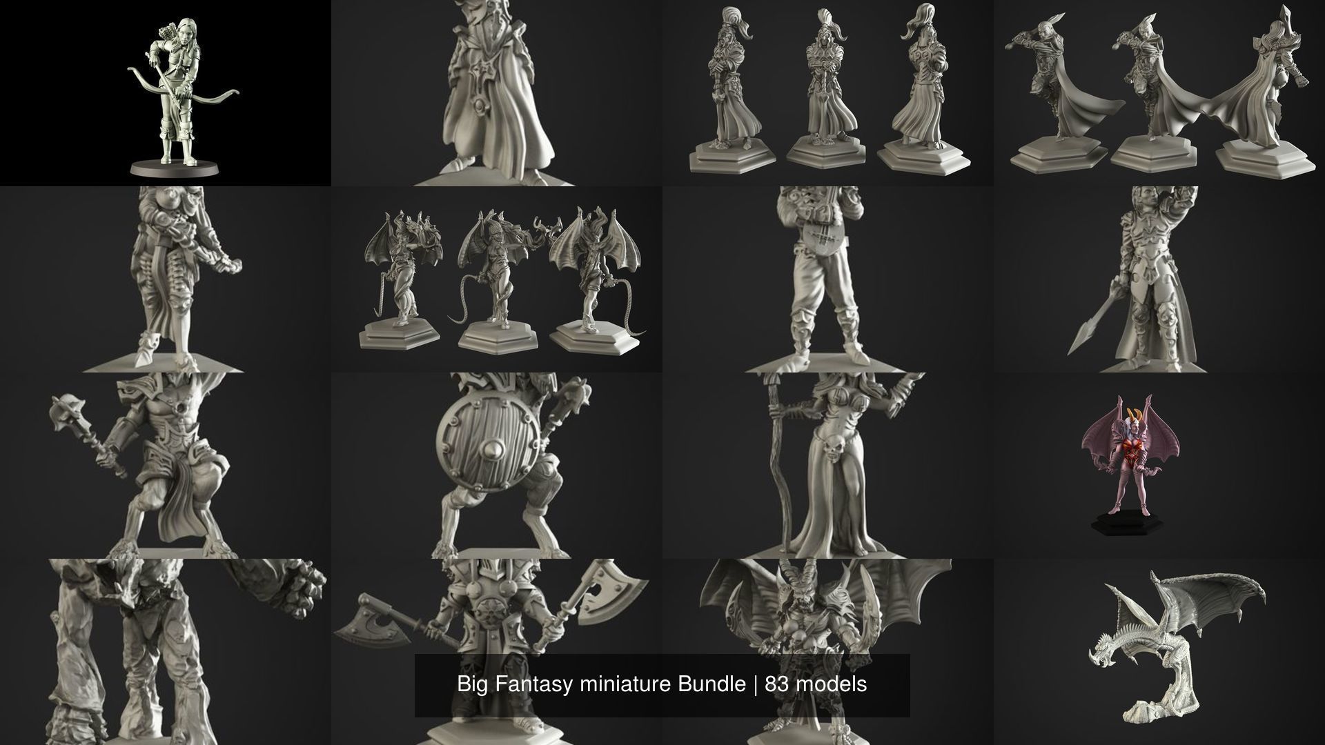 Big Fantasy miniature Bundle 3D Model Collection_71