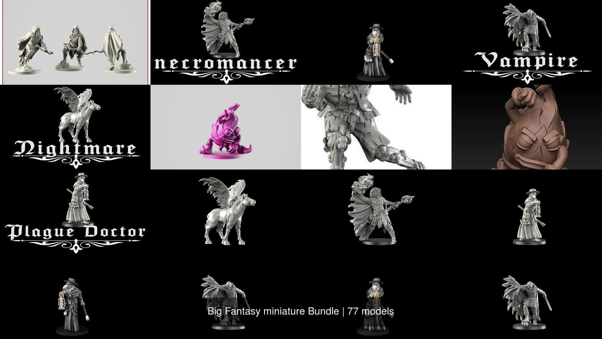 Big Fantasy miniature Bundle 3D Model Collection_274