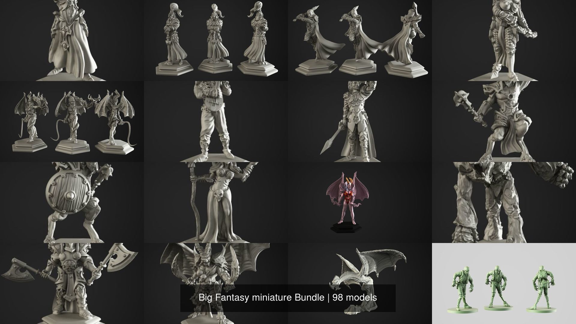 Big Fantasy miniature Bundle 3D Model Collection_106
