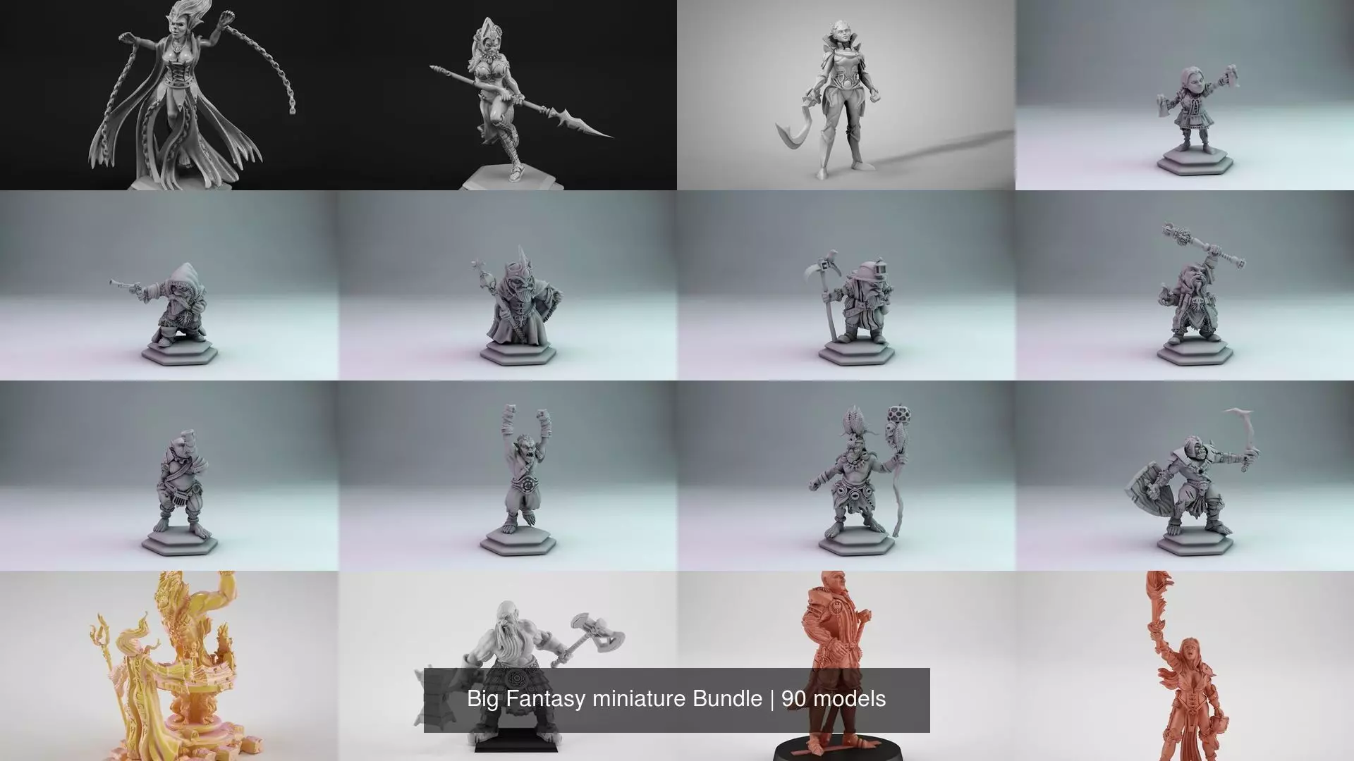 Big Fantasy miniature Bundle 3D Model Collection_16