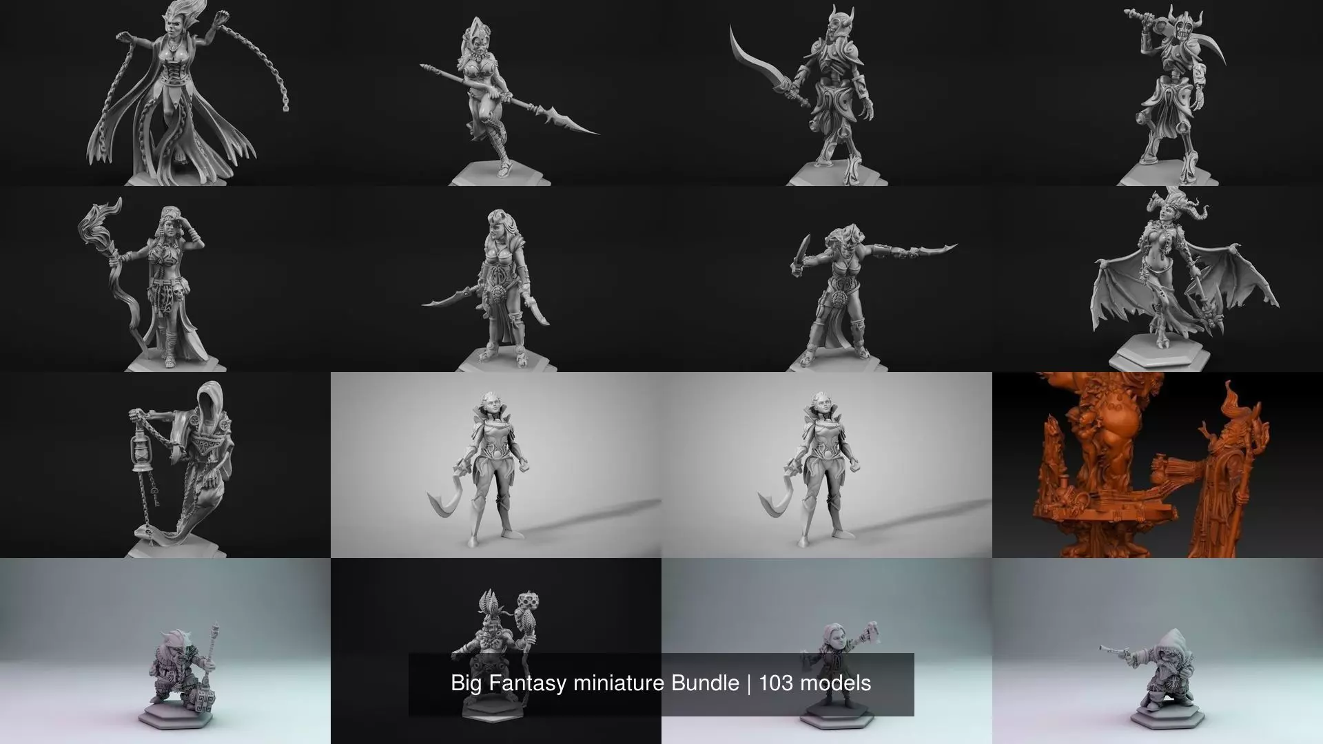 Big Fantasy miniature Bundle 3D Model Collection_6