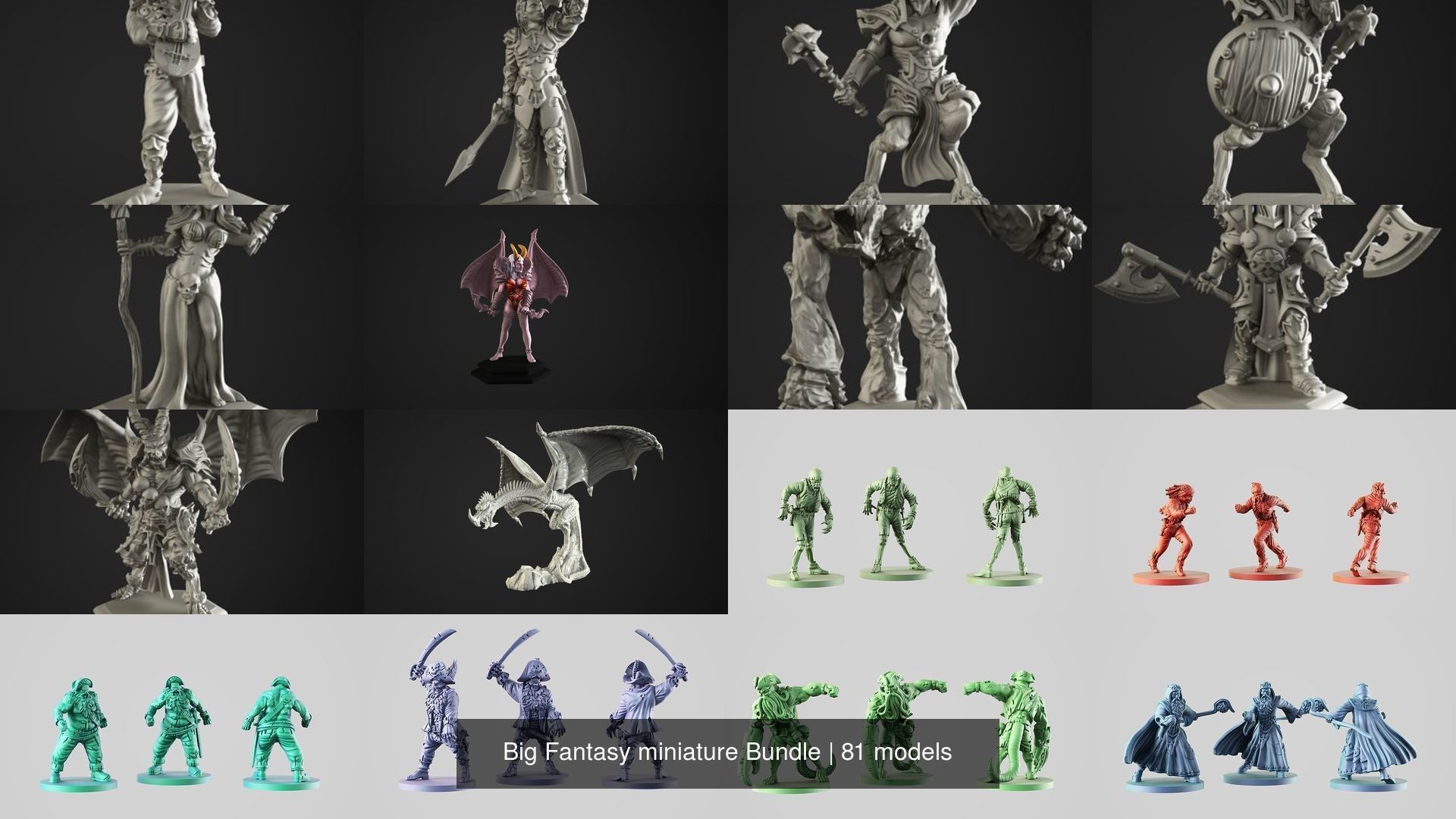 Big Fantasy miniature Bundle 3D Model Collection_78
