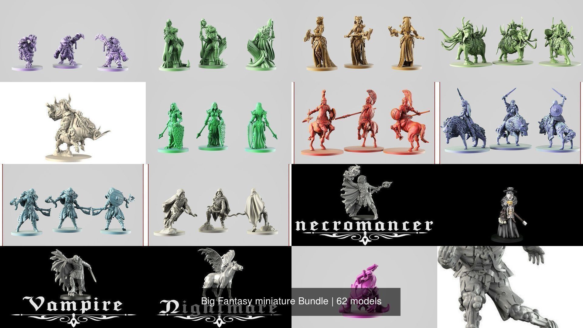 Big Fantasy miniature Bundle 3D Model Collection_200