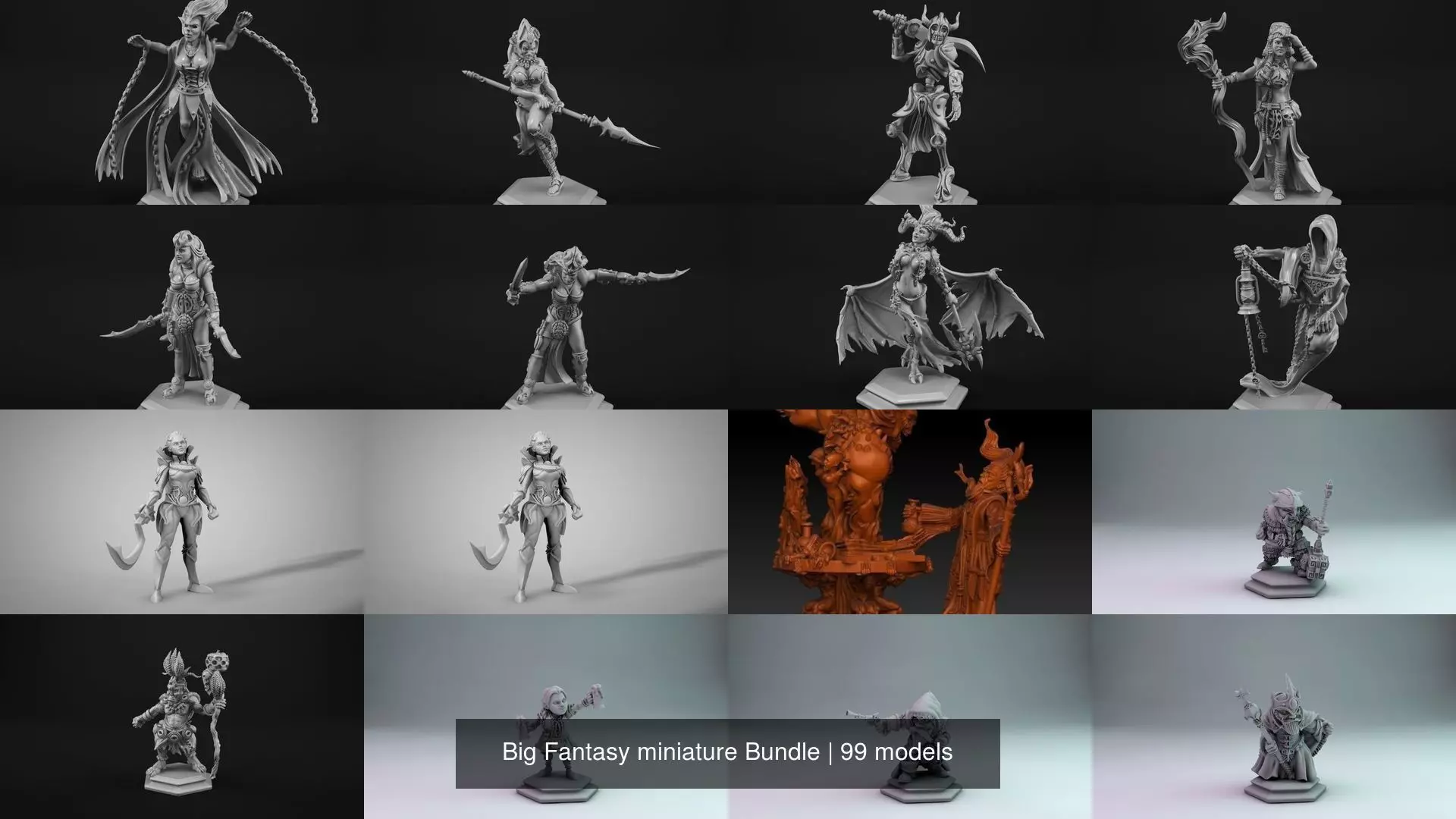 Big Fantasy miniature Bundle 3D Model Collection_7