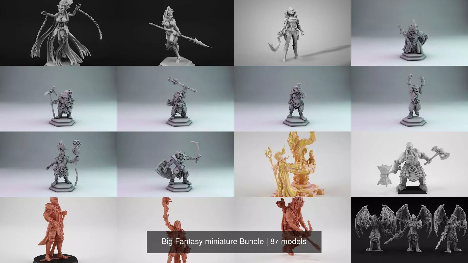 Big Fantasy miniature Bundle 3D Model Collection_19