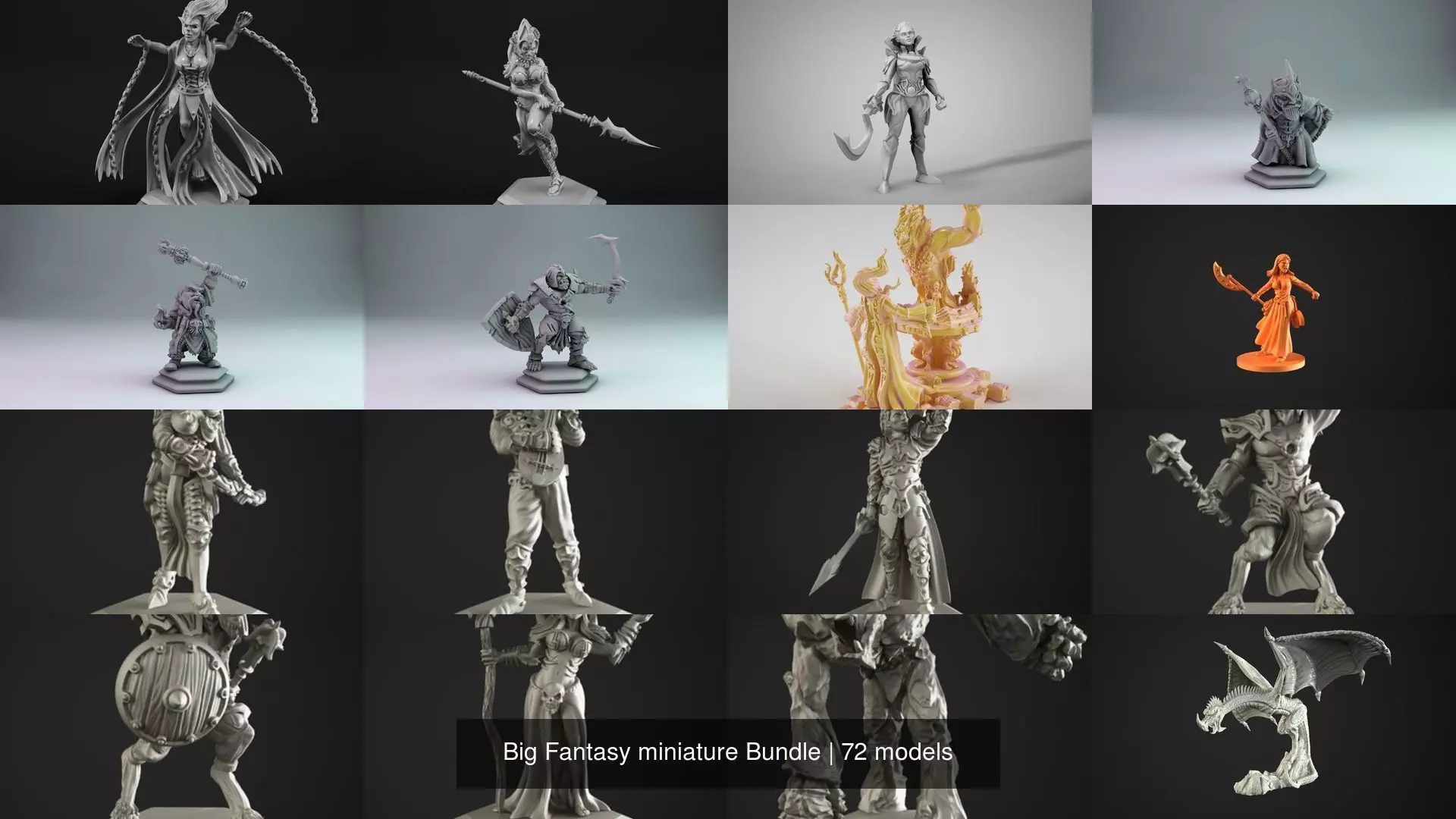 Big Fantasy miniature Bundle 3D Model Collection_37