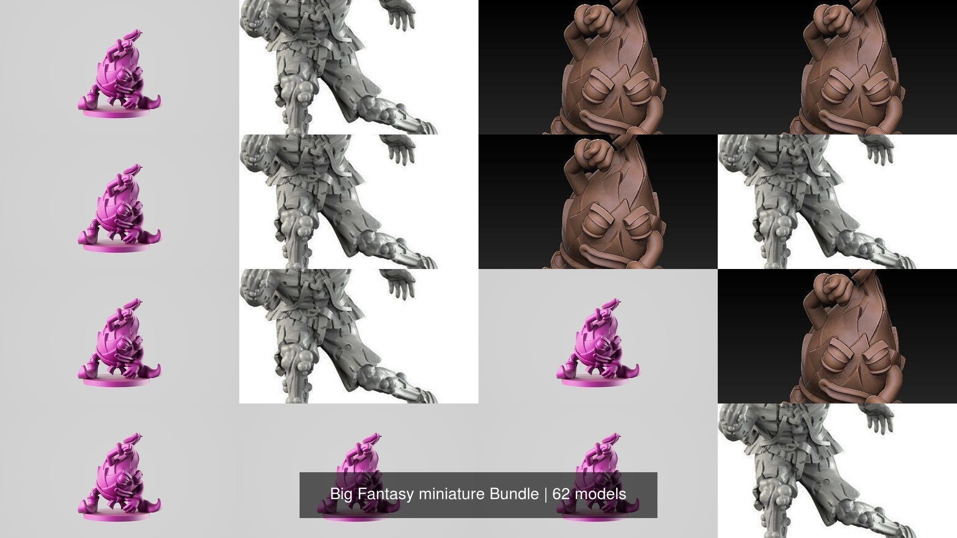 Big Fantasy miniature Bundle 3D Model Collection_250
