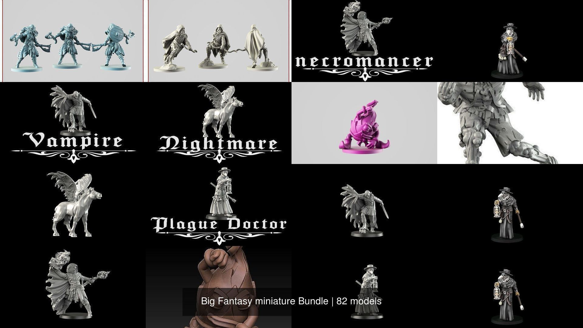 Big Fantasy miniature Bundle 3D Model Collection_284