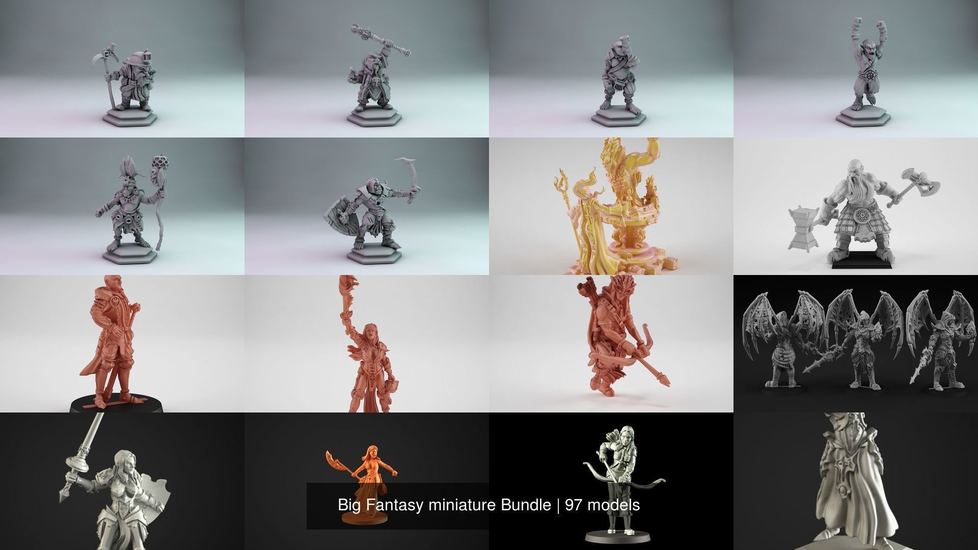 Big Fantasy miniature Bundle 3D Model Collection_58