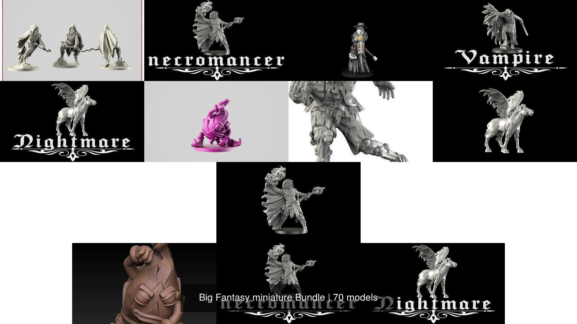 Big Fantasy miniature Bundle 3D Model Collection_244