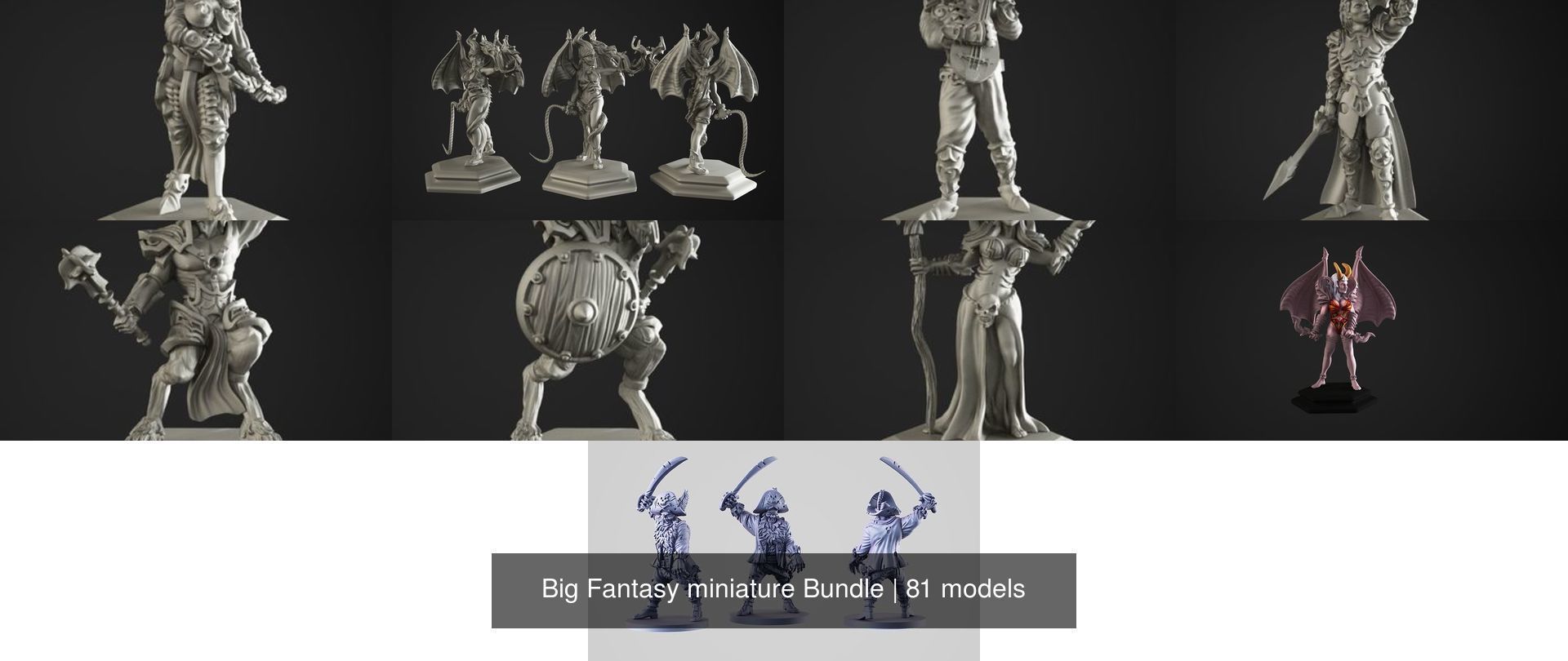 Big Fantasy miniature Bundle 3D Model Collection_76