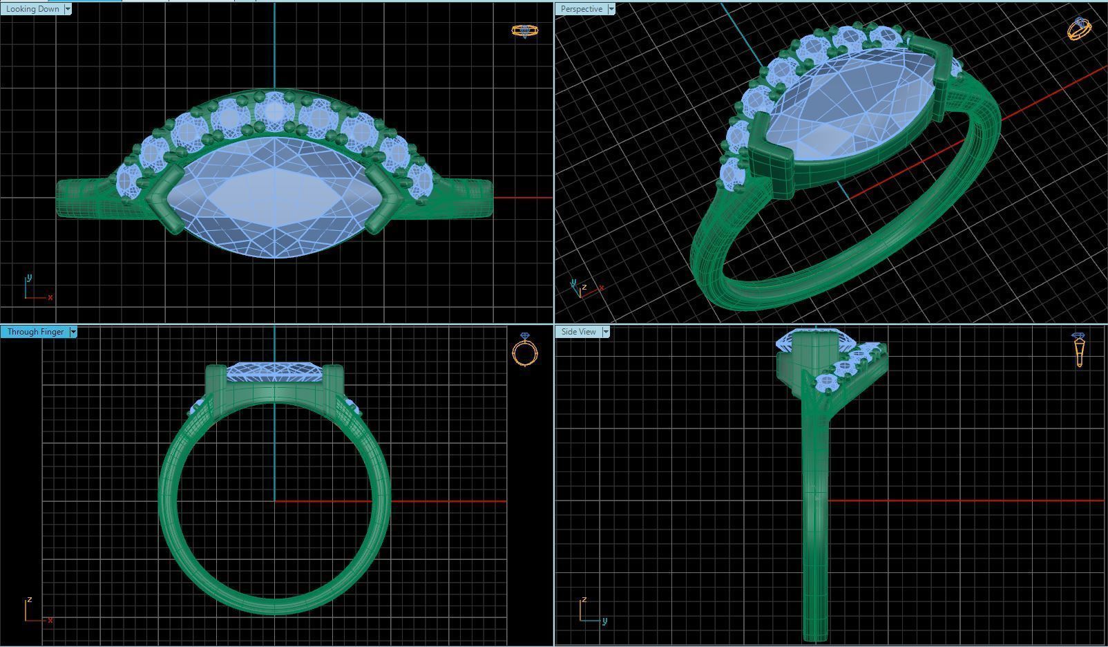 Gold Lace Wedding Ring  3D print model_4