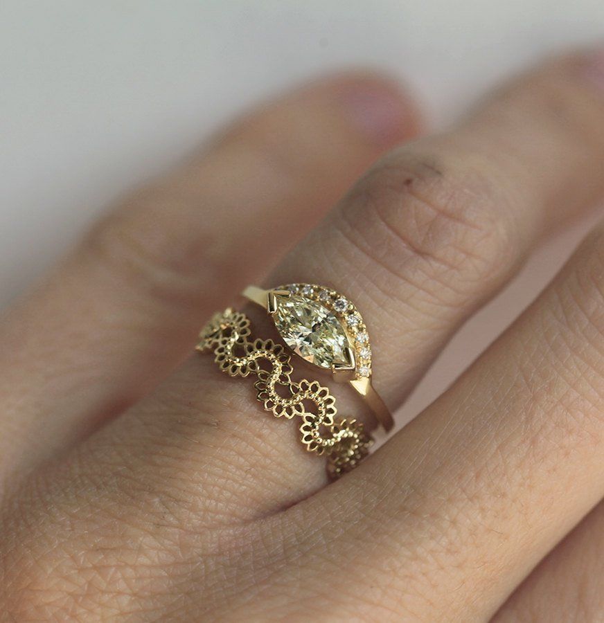 Gold Lace Wedding Ring  3D print model_2