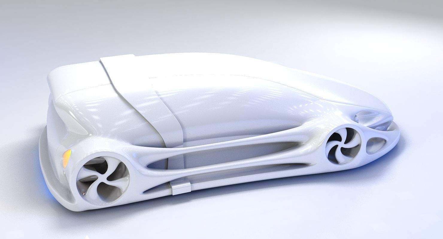 Futuristic Car HD 08 3D model_6