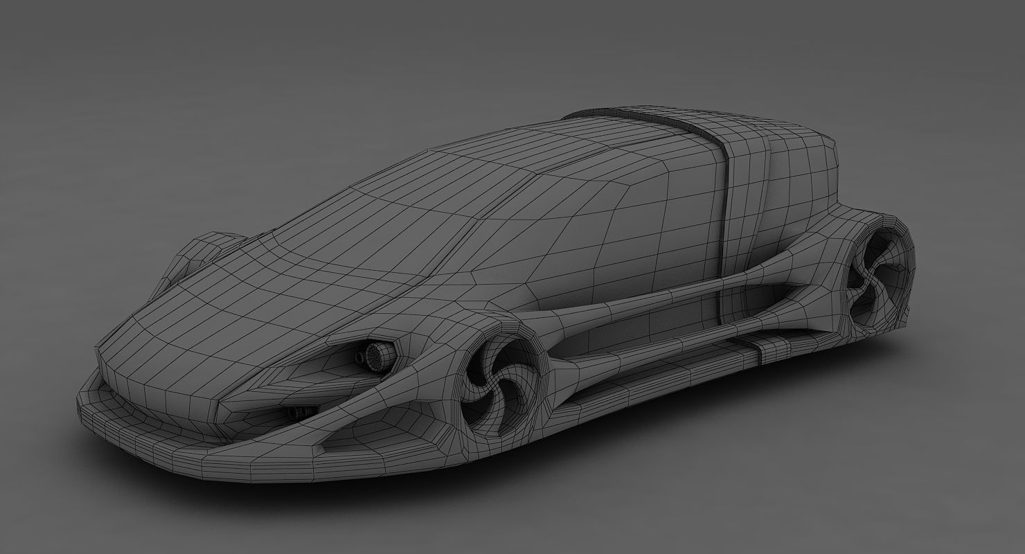 Futuristic Car HD 08 3D model_8