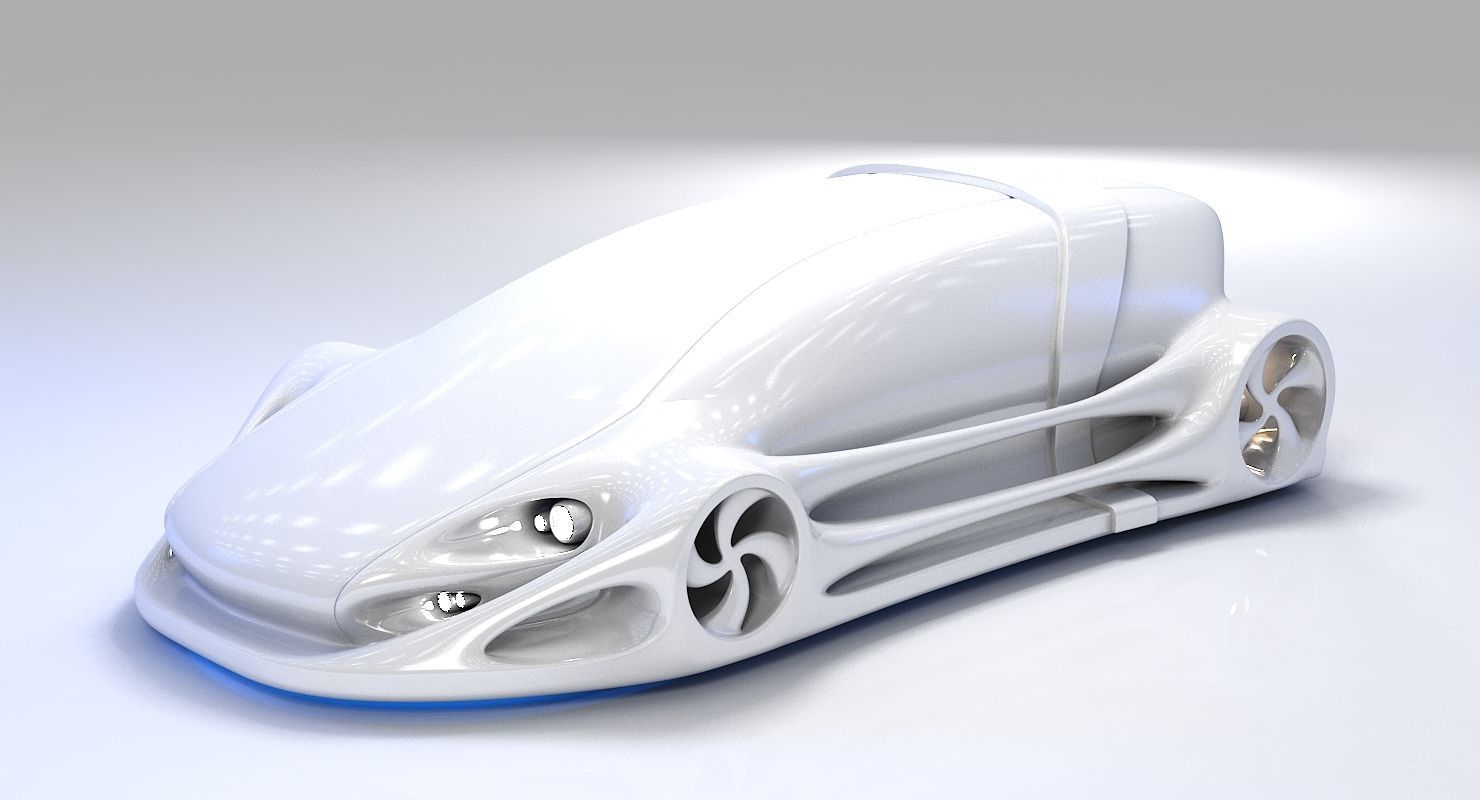 Futuristic Car HD 08 3D model_2