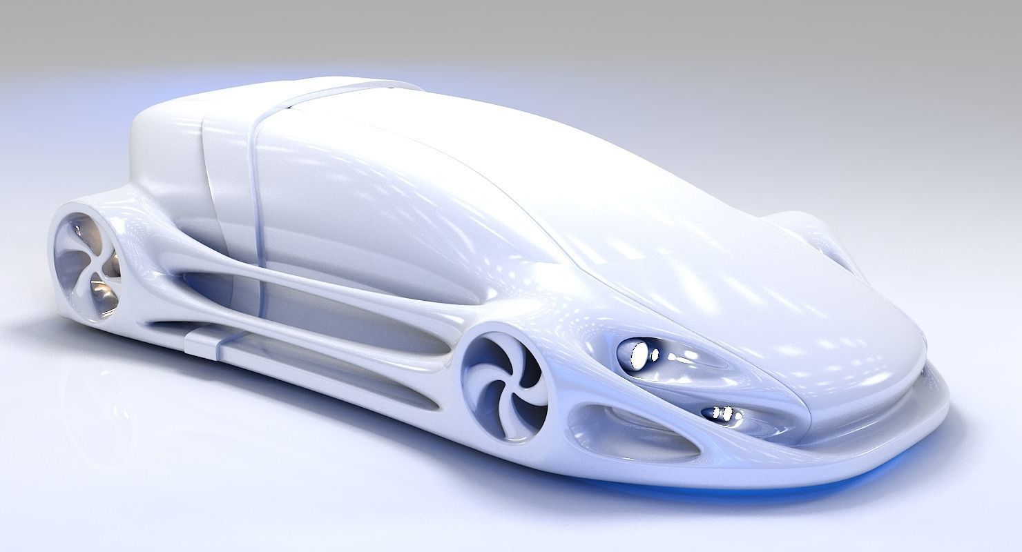 Futuristic Car HD 08 3D model_3