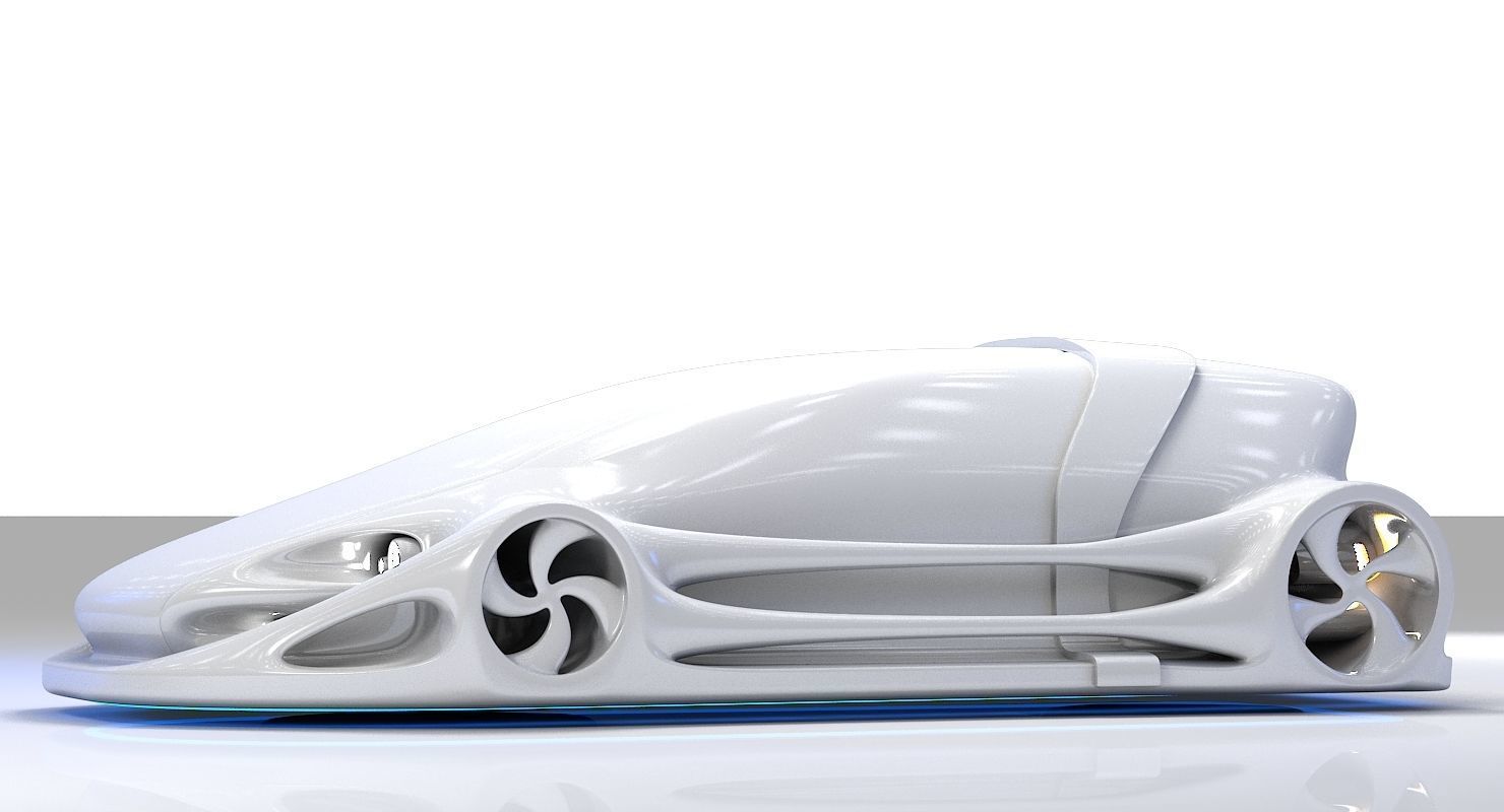Futuristic Car HD 08 3D model_4