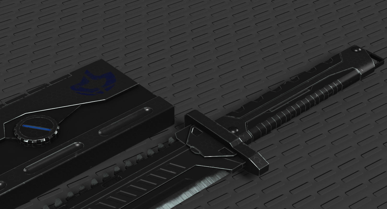 Sci Fi High Frequency Sword 3D model_7