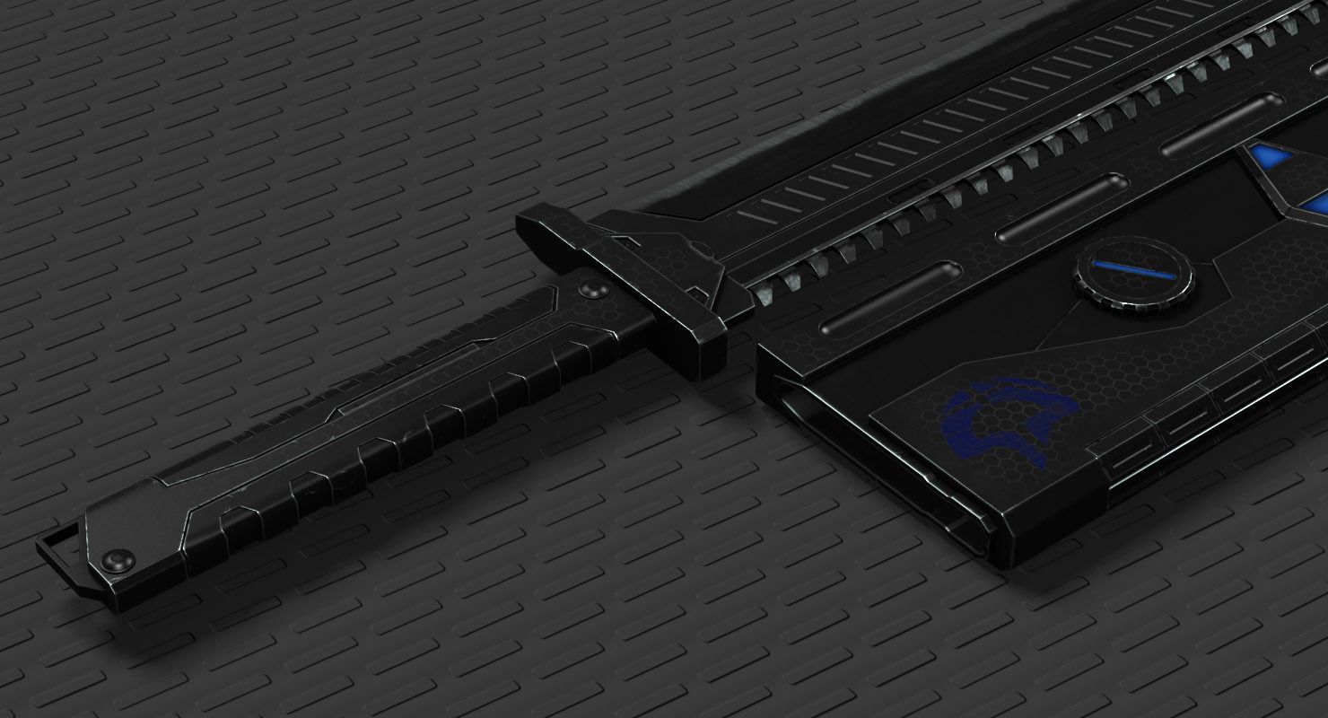 Sci Fi High Frequency Sword 3D model_8