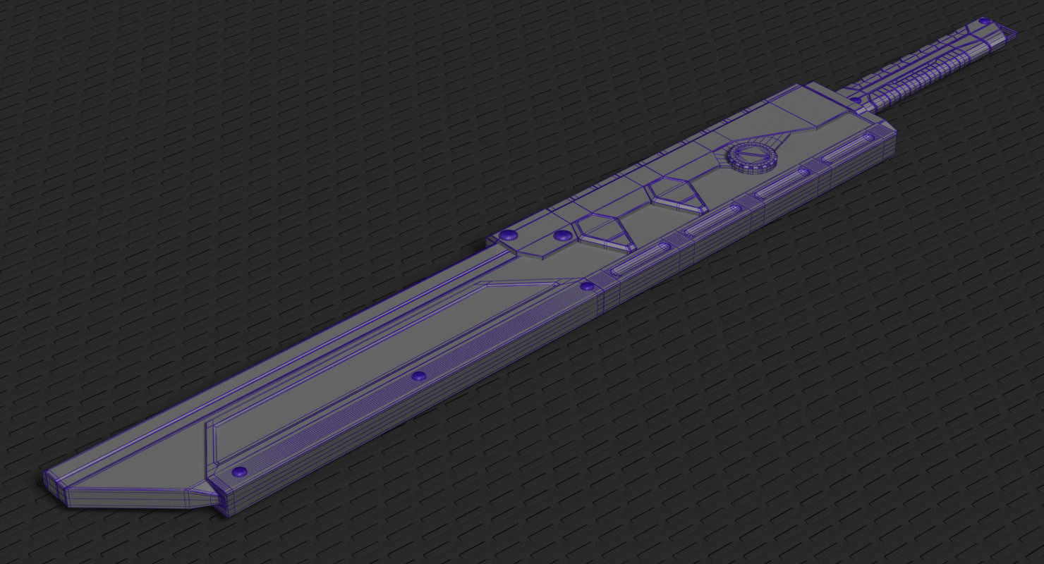 Sci Fi High Frequency Sword 3D model_14