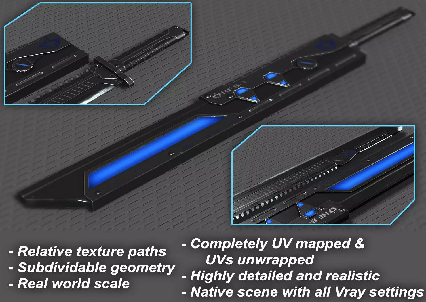 Sci Fi High Frequency Sword 3D model_0