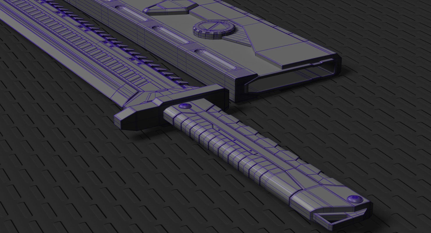 Sci Fi High Frequency Sword 3D model_10
