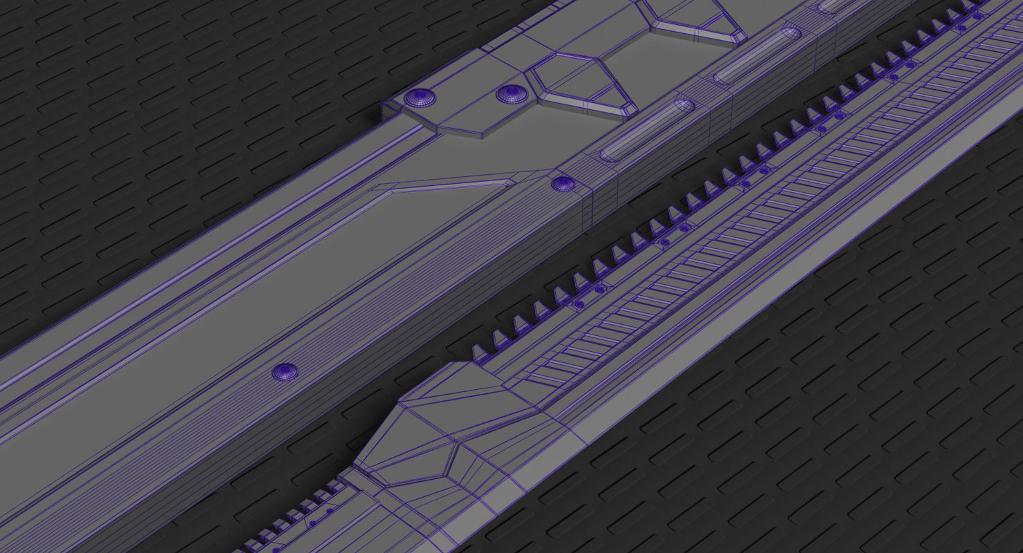 Sci Fi High Frequency Sword 3D model_12