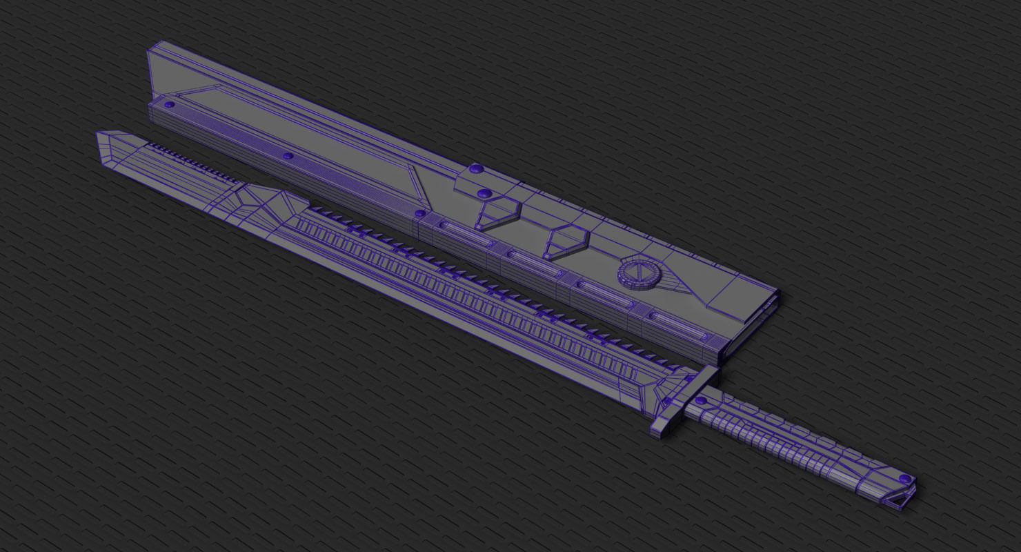Sci Fi High Frequency Sword 3D model_16