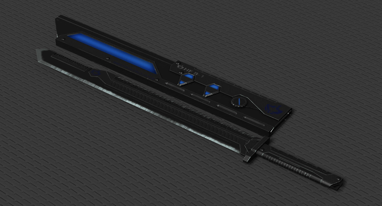Sci Fi High Frequency Sword 3D model_2
