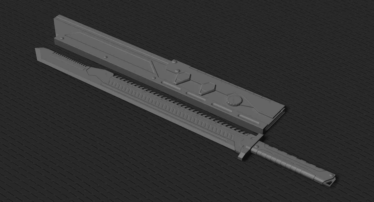Sci Fi High Frequency Sword 3D model_17