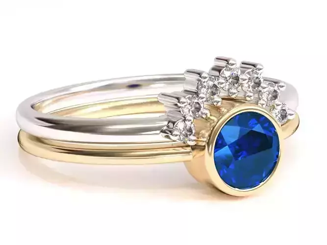 CURVED DIAMOND BAND RINGS 3D print model