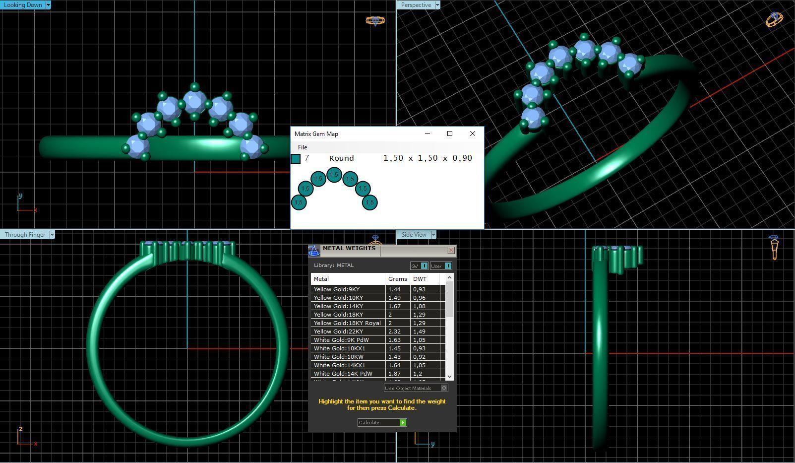 CURVED DIAMOND BAND RINGS 3D print model_4
